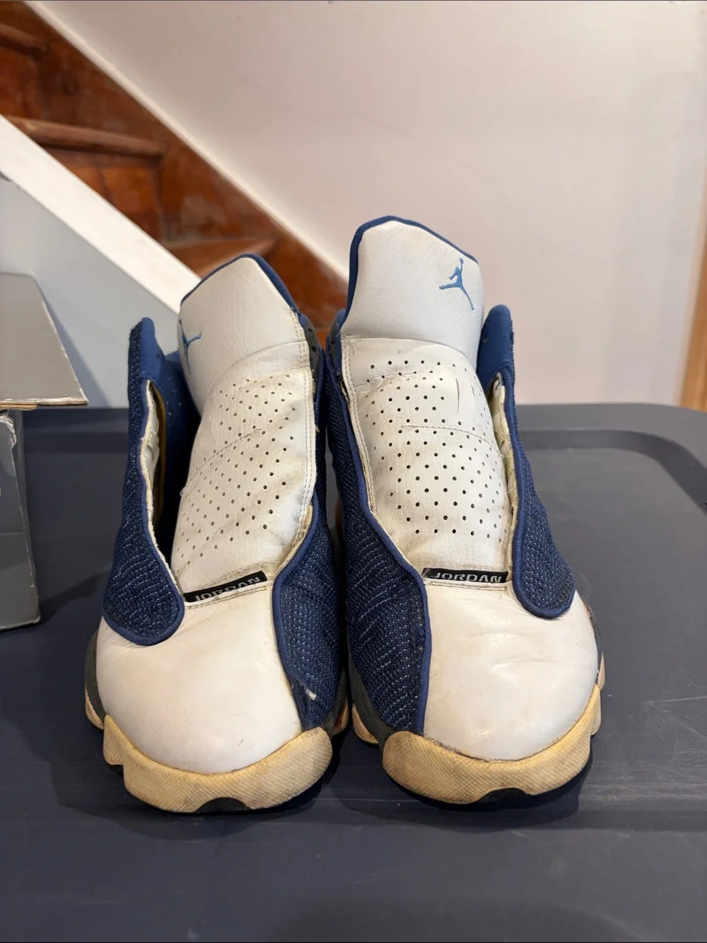 jordan retro 13 flint/french blue 2004 version w/og box sz 7.5